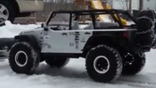 Remote Control JK Rubicon Goes to Work Plowing Driveway