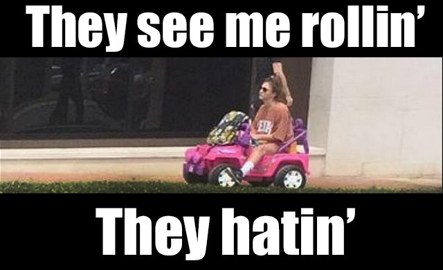 Texas State Student Drives Barbie Jeep to School