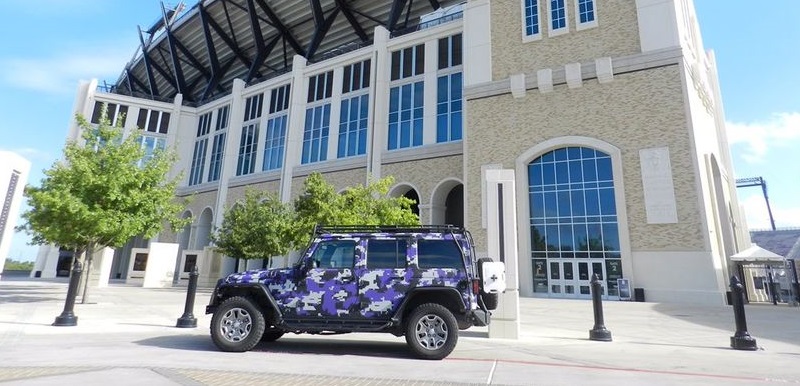 TCU Fan Decks Out Wrangler in School Colors