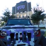 TCU Fan Decks Out Wrangler in School Colors