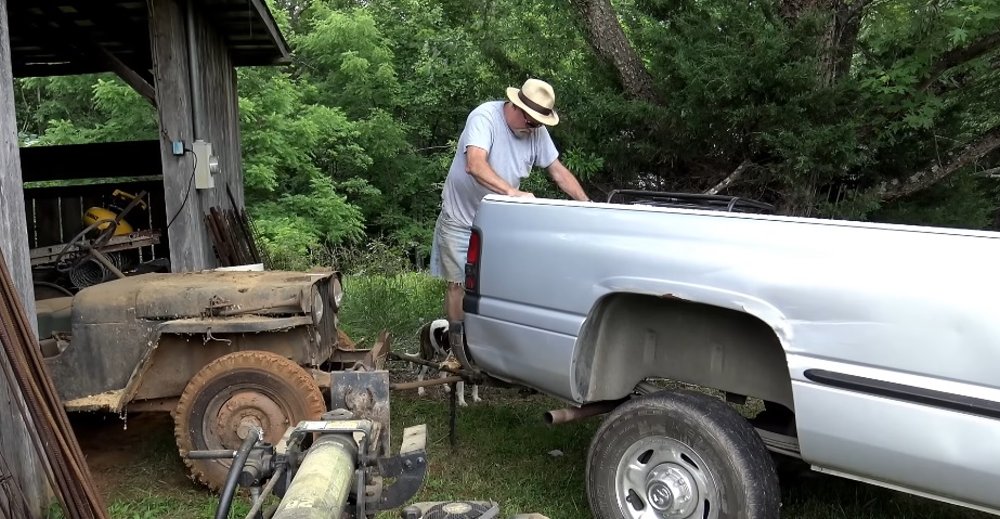 1951 Jeep Hooked to a Ram