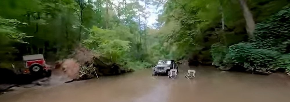 Jeep Wrangler Parked in the Water