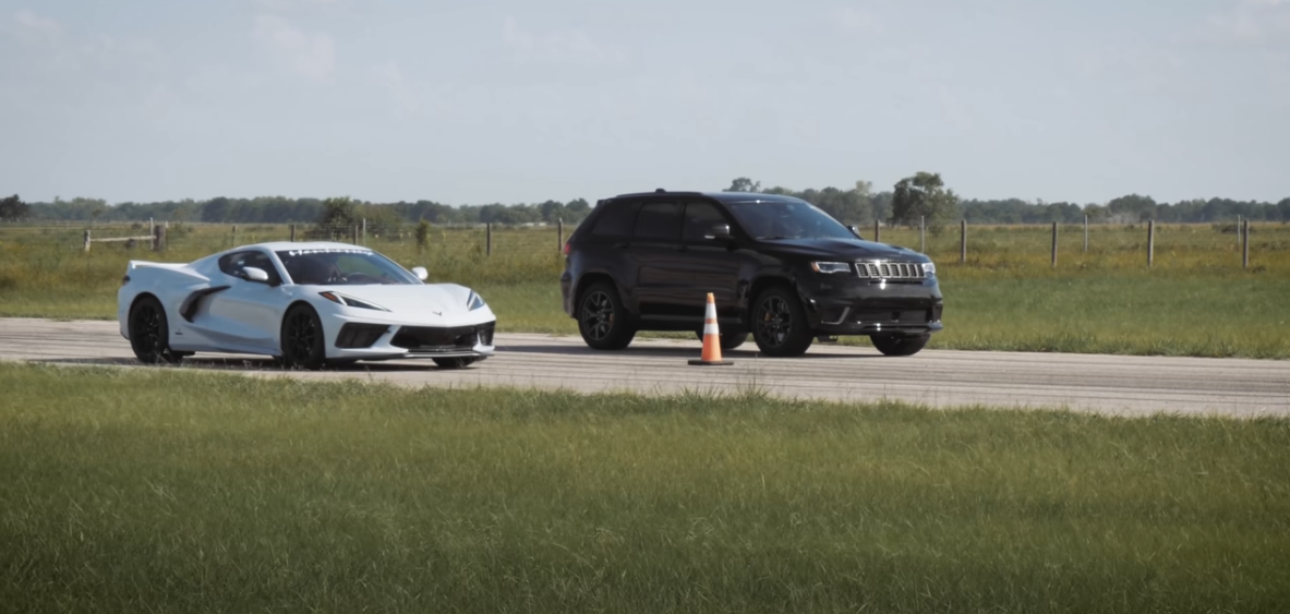 Jeep Trackhawk and C8 Corvette