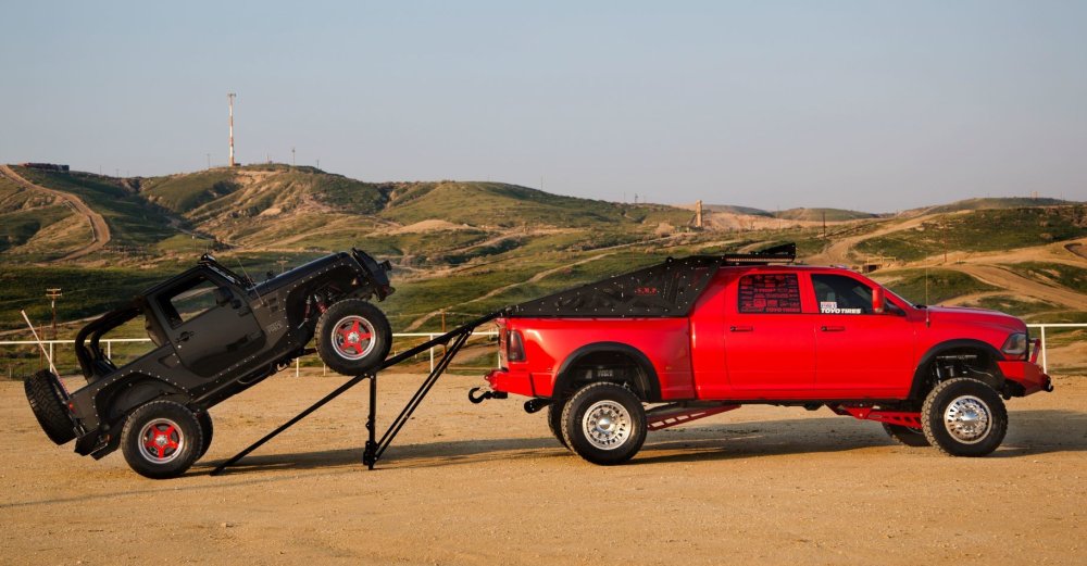 Ram 3500 Hauls Jeep Wrangler