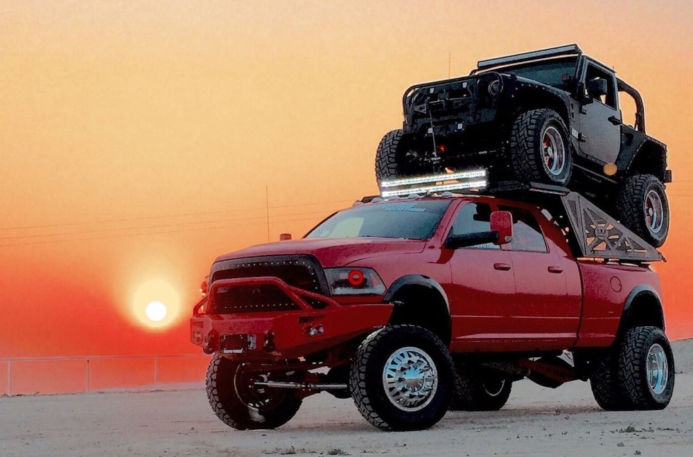 Ram 3500 Hauls Jeep Wrangler